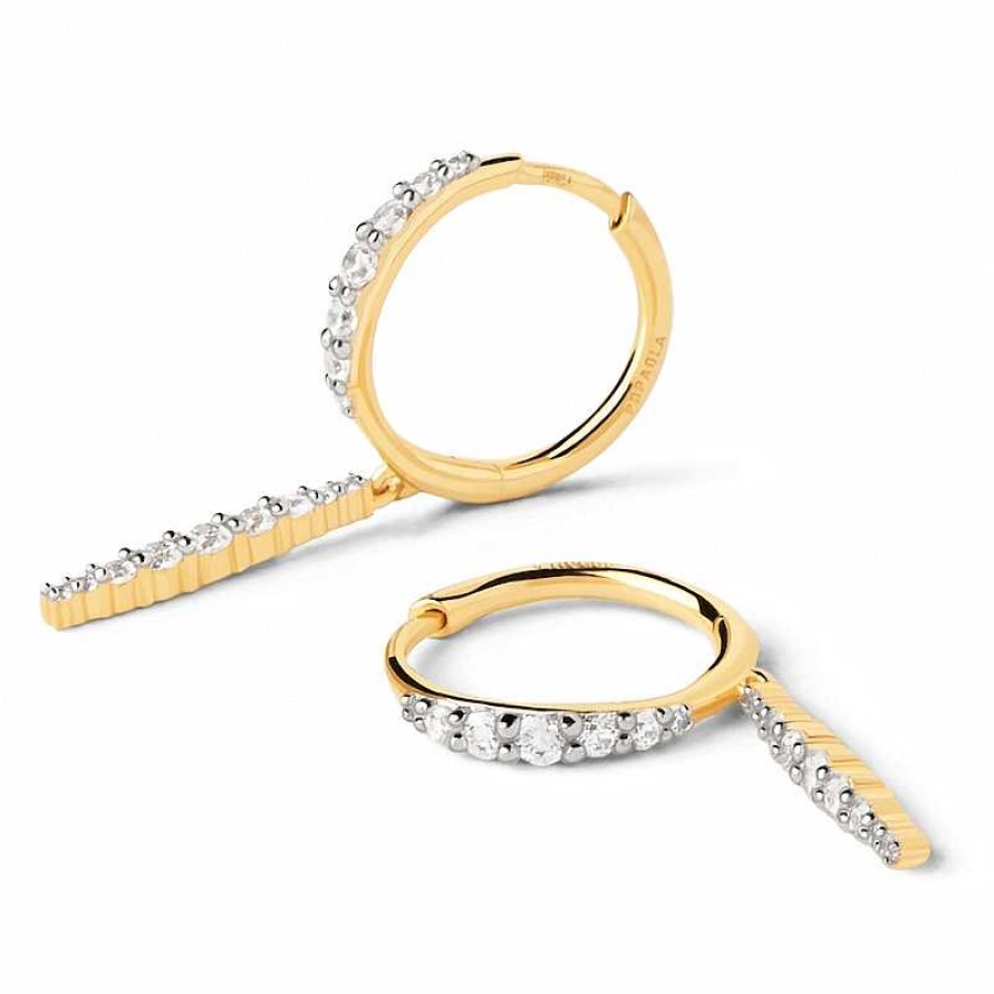 Zales Pdpaola At Zales 1/2 Ct. T.W. Lab-Created Diamond Hoop Drop Earrings In 18K Gold Earrings