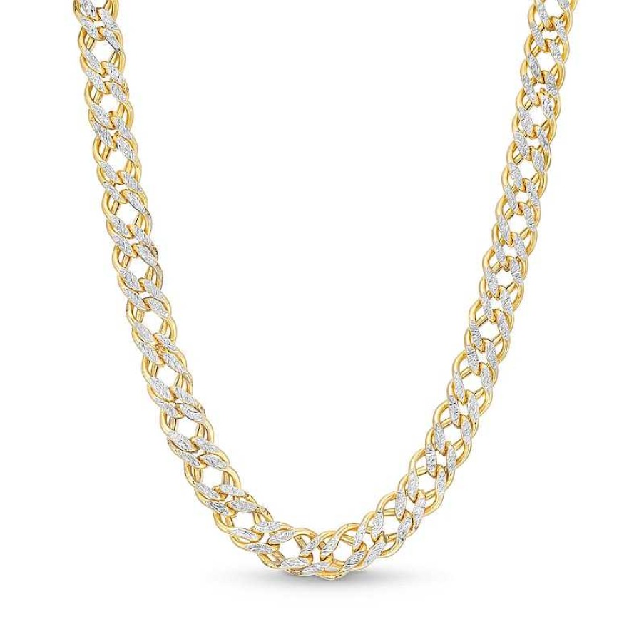 Zales Hollow 7.0Mm Diamond-Cut Chain Necklace In 14K Gold - 18" Necklaces