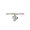 Zales 1/6 Ct. T.W. Heart-Shaped Multi-Diamond Dangle Ring In 10K Rose Gold - Size 7 Rings