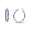 Zales Oval Tanzanite Inside-Out Hoop Earrings In Sterling Silver Earrings