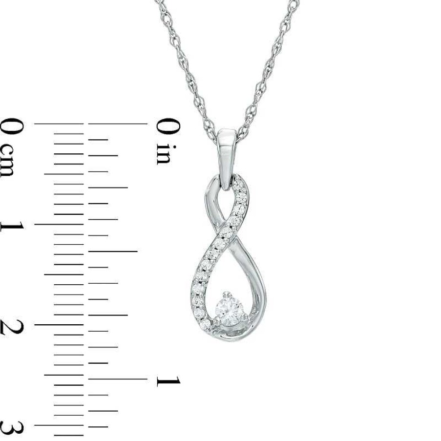 Zales 1/6 Ct. T.W. Diamond Infinity Pendant In 10K White Gold Necklaces