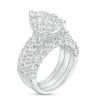 Zales 4 Ct. T.W. Pear-Shaped Multi-Diamond Three Piece Bridal Set In 14K White Gold (I/I2) Rings