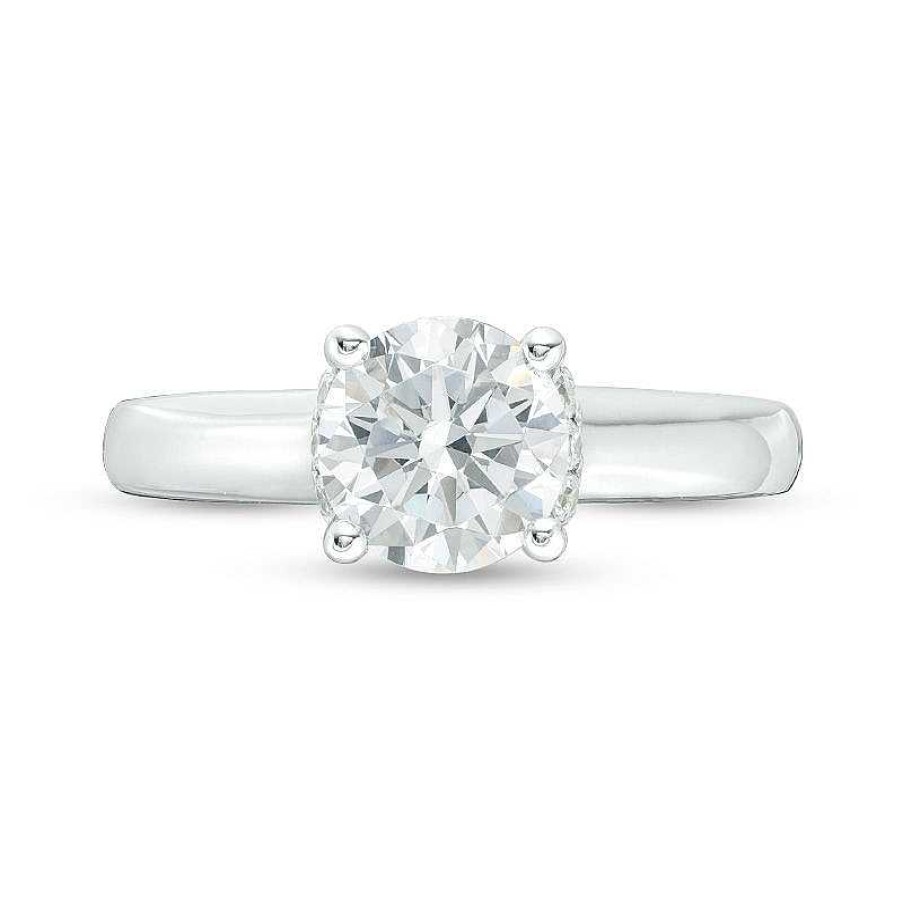 Zales Vera Wang Love Collection 1-5/8 Ct. T.W. Certified Diamond Engagement Ring In 14K White Gold (I/Si2) Rings