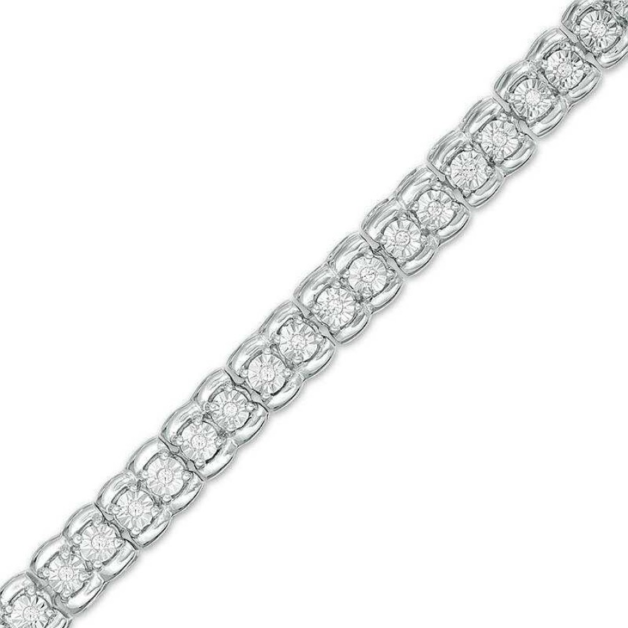 Zales 1/4 Ct. T.W. Diamond Tennis Bracelet In Sterling Silver - 7.25" Bracelets