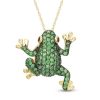 Zales Tsavorite And Garnet Frog Pendant In 10K Gold Necklaces