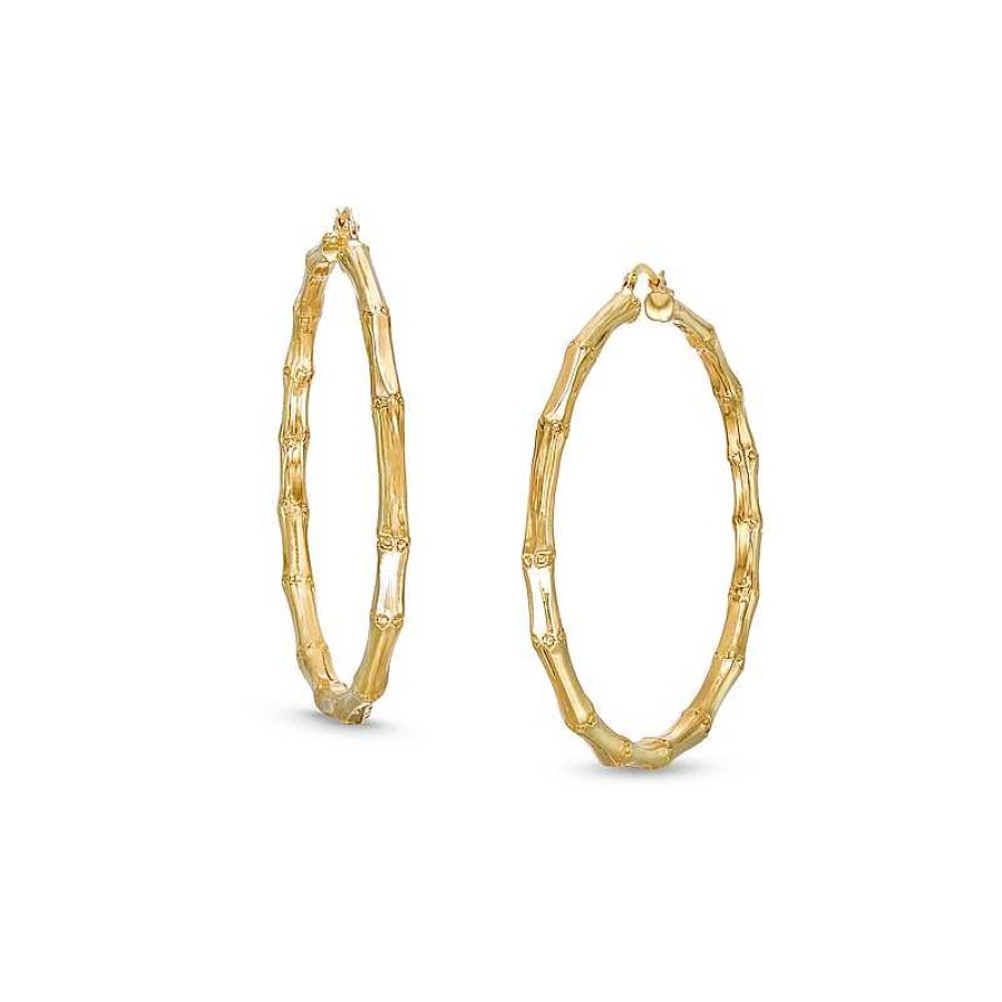 Zales 54.0Mm Sculpted Hollow 14K Gold Hoop Earrings Earrings