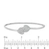 Zales 1/10 Ct. T.W. Diamond Double Sideways Heart Flex Bangle In Sterling Silver Bracelets