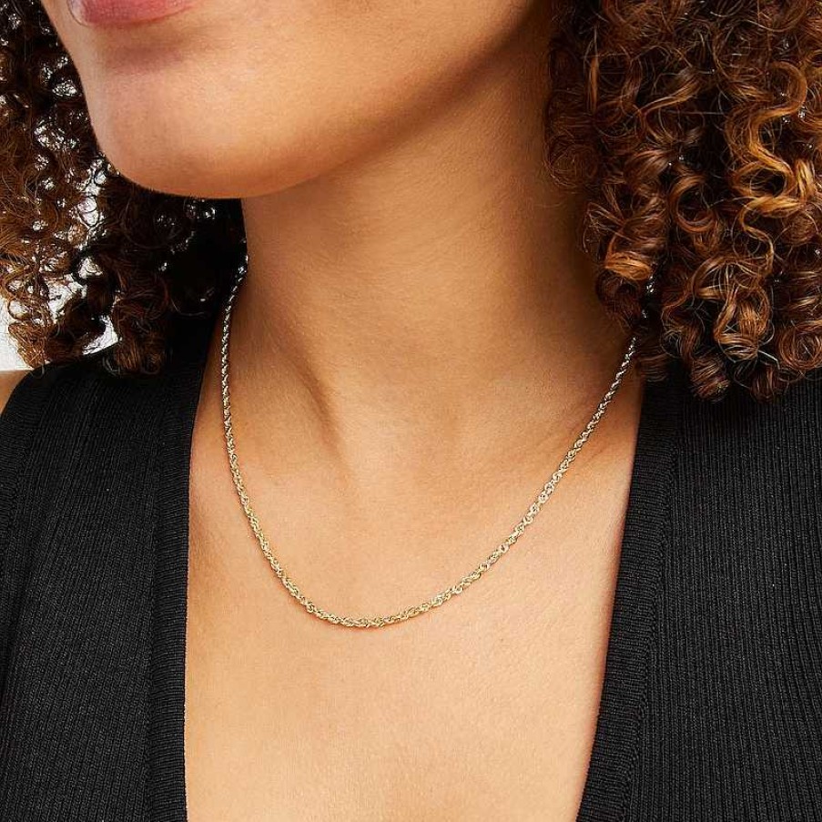 Zales 2.4Mm Rope Chain Necklace In Solid 14K Gold - 18" Necklaces