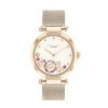 Coach Ladies' Coach Cary Crystal Accent Horseshoe Rose-Tone Ip Mesh Watch With Silver-Tone Dial (Model: 14504004) Watches