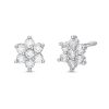 Zales Child'S Cubic Zirconia Snowflake Flower Stud Earrings In 14K White Gold Earrings