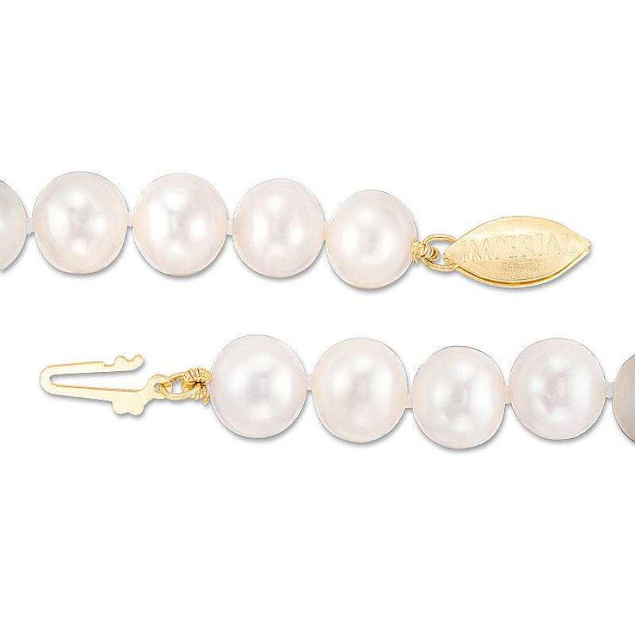 Zales Imperial® 7.0-8.0Mm Cultured Freshwater Pearl Strand Necklace With 14K Gold Fish-Hook Clasp Necklaces