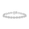 Zales 3 Ct. T.W. Multi-Diamond Alternating Shapes Bracelet In 10K White Gold Bracelets