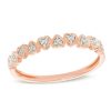 Zales 1/20 Ct. T.W. Diamond Alternating Heart Stackable Band In 10K Rose Gold Rings