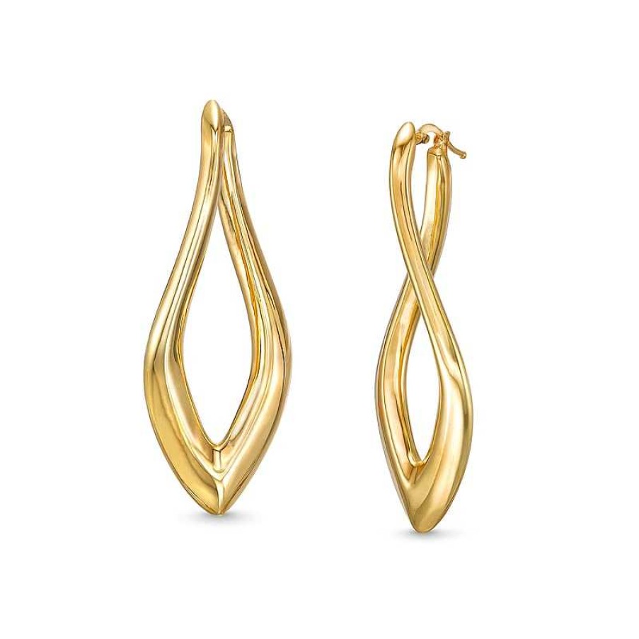 Zales 54.0Mm Sculpted Hollow 14K Gold Hoop Earrings Earrings