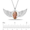 Zales Engravable Photo Heart With Angel Wings Pendant In 10K White, Yellow Or Rose Gold (1 Image And 3 Lines) Necklaces