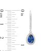 Zales Pear-Shaped Blue And White Lab-Created Sapphire Frame Drop Earrings In Sterling Silver Earrings