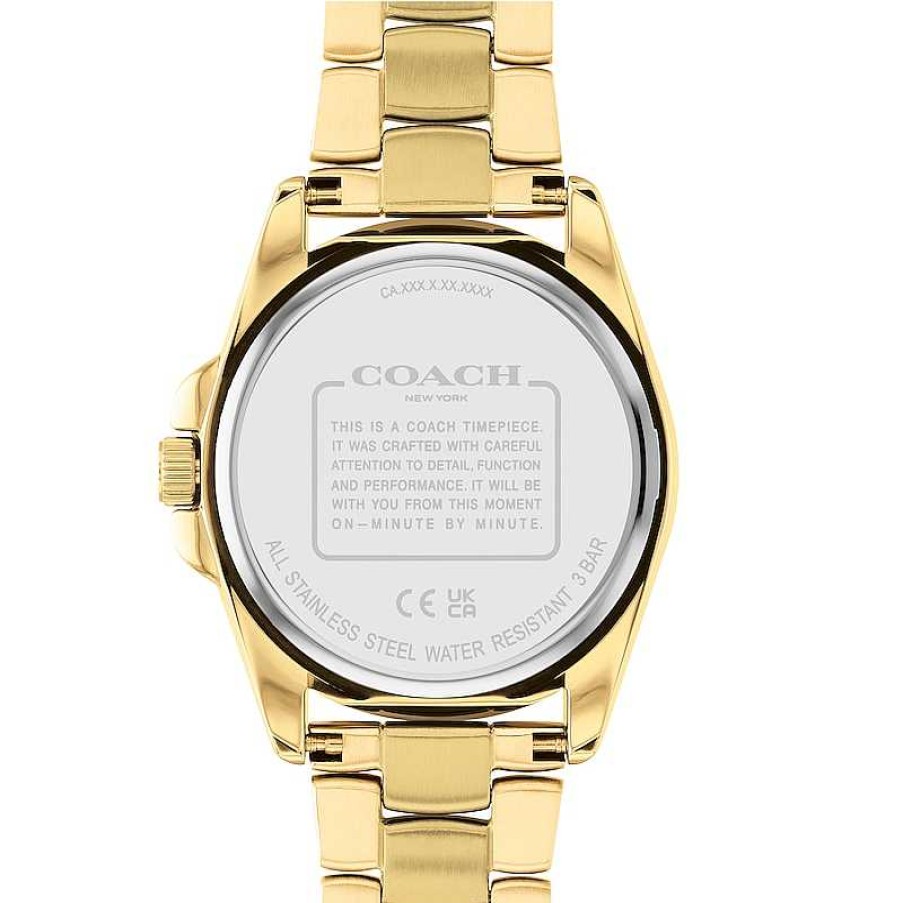 Coach Ladies' Coach Greyson Gold-Tone Ip Watch With Gold-Tone Sunray Dial (Model: 14503911) Watches