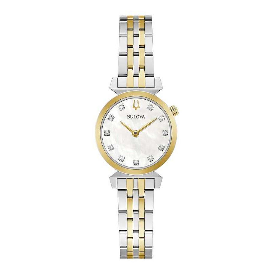 Bulova Ladies' Bulova Regatta Diamond Accent Two-Tone Watch With Mother-Of-Pearl Dial (Model: 98P202) Watches