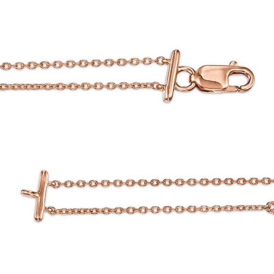 Zales 1/4 Ct. T.W. Pear-Shaped Diamond Station Double Strand Bracelet In 10K Rose Gold - 7.25" Bracelets