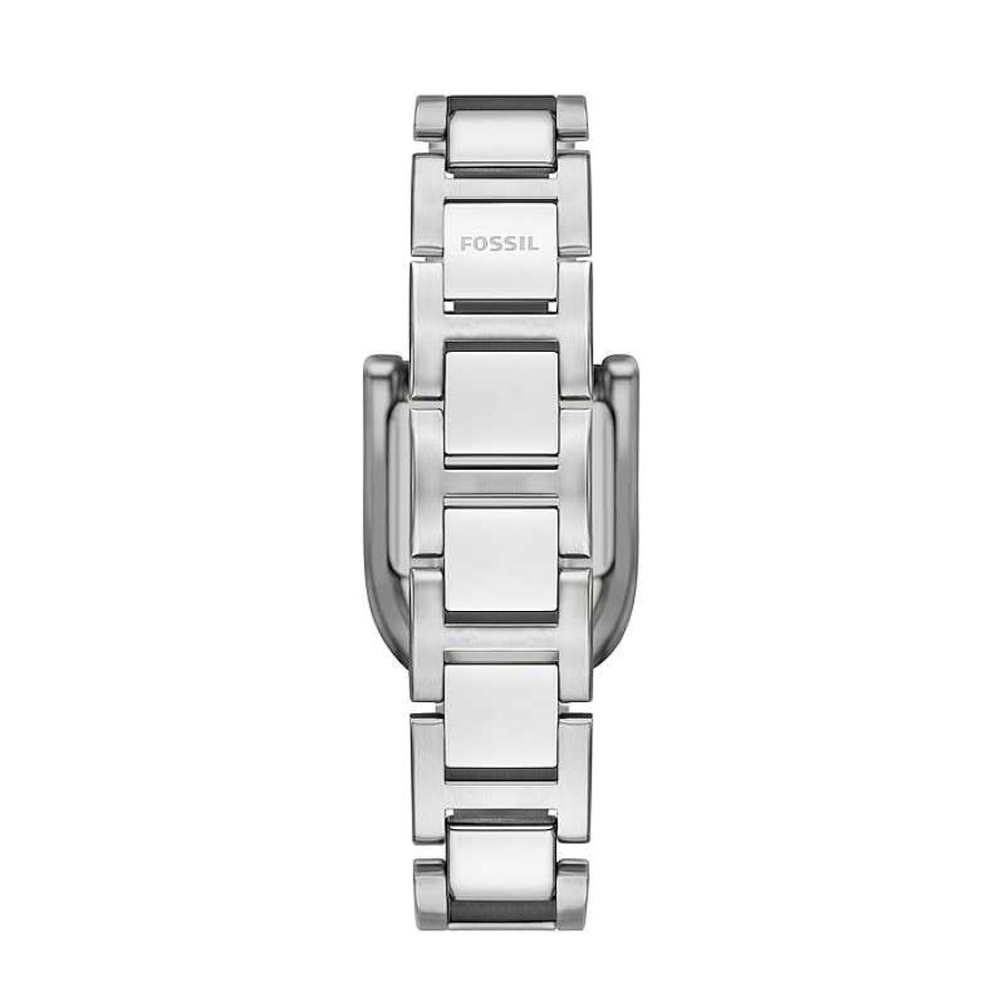 Fossil Ladies' Fossil Harwell D-Link Watch With Rectangular Silver Sunray Dial (Model: Es5326) Watches