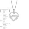 Zales 1/15 Ct. T.W. Diamond "Mom" Shadow Heart Pendant In Sterling Silver Necklaces