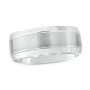 Zales Men'S 8.0Mm Brushed Satin Band In 14K White Gold Rings