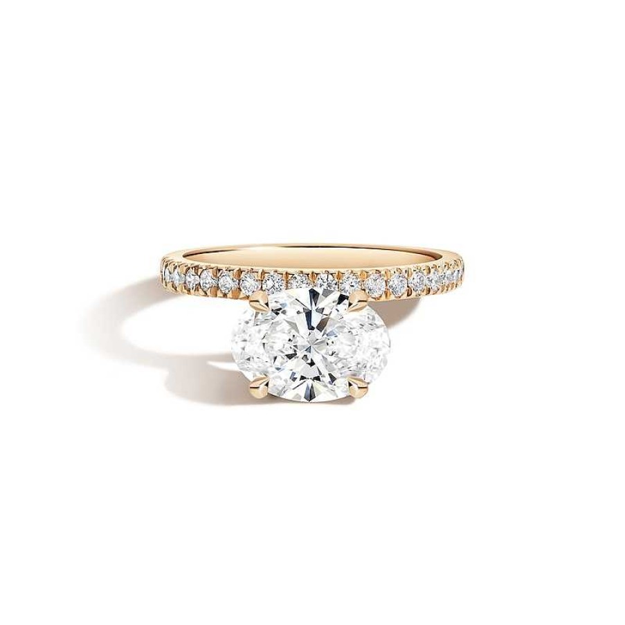 Zales Zales X Shahla 2-1/5 Ct. T.W. Certified Oval Lab-Created Diamond Cantilever Pav Engagement Ring In 14K Gold (F/Vs2) Rings