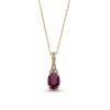 Zales Oval Certified Ruby And 1/15 Ct. T.W. Diamond Tri-Top Pendant In 10K Gold Necklaces