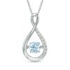 Zales 5.0Mm Lab-Created Blue Spinel And White Sapphire Infinity Pendant In Sterling Silver Necklaces