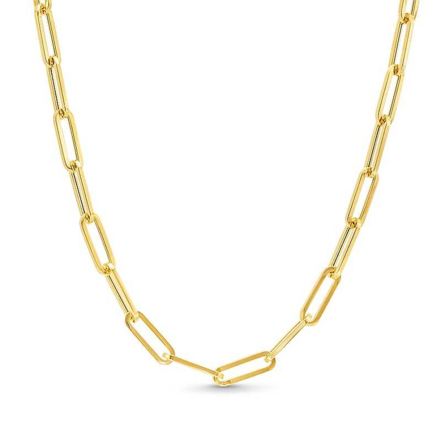 Zales 3.8Mm Paper Clip Chain Necklace In Hollow 14K Gold - 18" Necklaces