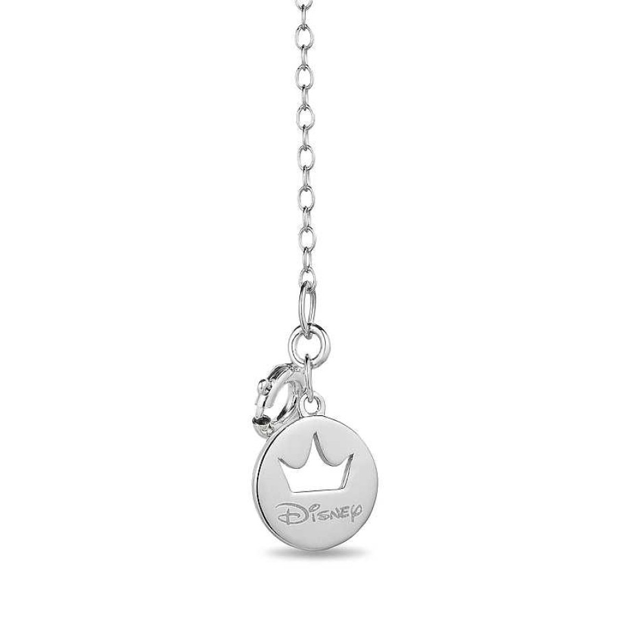 Zales Enchanted Disney Ariel 1/6 Ct. T.W. Diamond And Mermaid Tail "Love" Necklace In Sterling Silver And 10K Rose Gold Necklaces