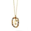 Zales Pdpaola At Zales Multi-Color "C" Pendant In Sterling Silver With 18K Gold Plate Necklaces