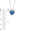 Zales 9.0Mm Heart-Shaped Lab-Created Blue And White Sapphire Frame Pendant In Sterling Silver Necklaces