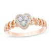 Zales Cherished Promise Collection 1/8 Ct. T.W. Diamond Heart Frame Promise Ring In 10K Rose Gold Rings