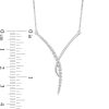 Zales 1/3 Ct. T.W. Diamond Curved "Y" Necklace In 10K White Gold Necklaces