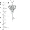 Zales 1/8 Ct. T.W. Diamond Love Message Disc And Heart-Top Key Pendant In Sterling Silver Necklaces