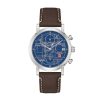 Bulova Men'S Bulova Frank Lloyd Wright Chronograph Brown Leather Strap Watch With Blue Dial (Model: 96B367) Watches