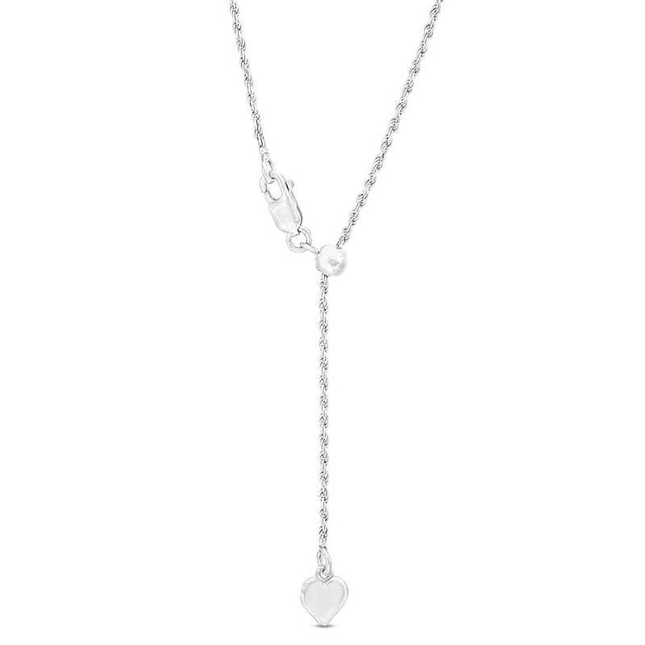 Zales Ladies' 1.0Mm Adjustable Rope Chain Necklace In Sterling Silver - 22" Necklaces