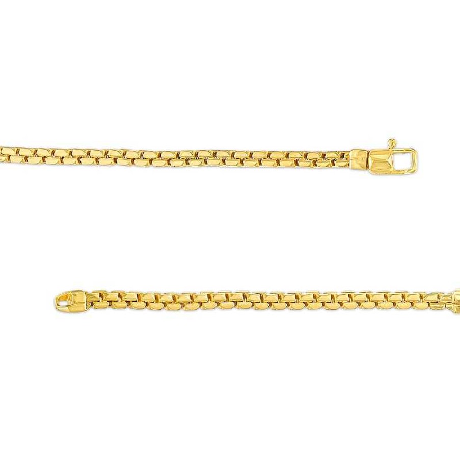 Zales Men'S Curved Id Link Bracelet In 10K Gold 9" Bracelets