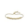 Zales 1/6 Ct. T.W. Lab-Created Multi-Diamond Alternating Heart Bolo Bracelet In Sterling Silver With 14K Gold Plate (F/Si2) Bracelets