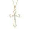 Zales 1/20 Ct. T.W. Diamond Double Cross Cutout Pendant In 10K Gold Necklaces