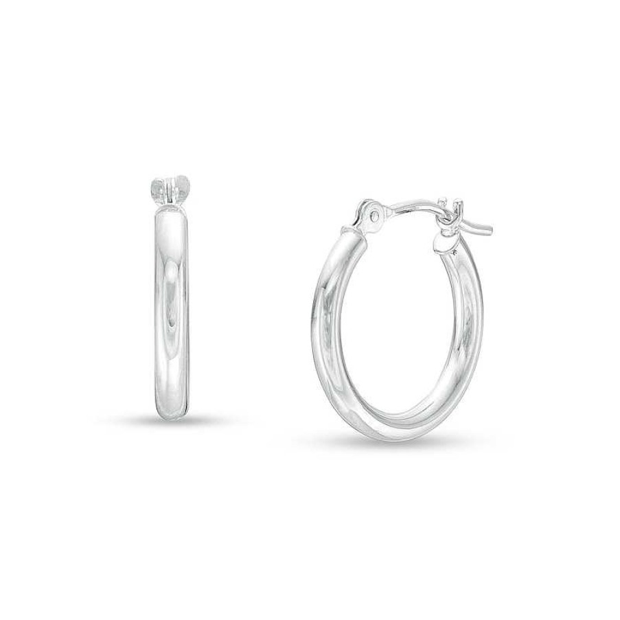 Zales Child'S 6.0Mm Tube Hoop Earrings In 14K White Gold Earrings