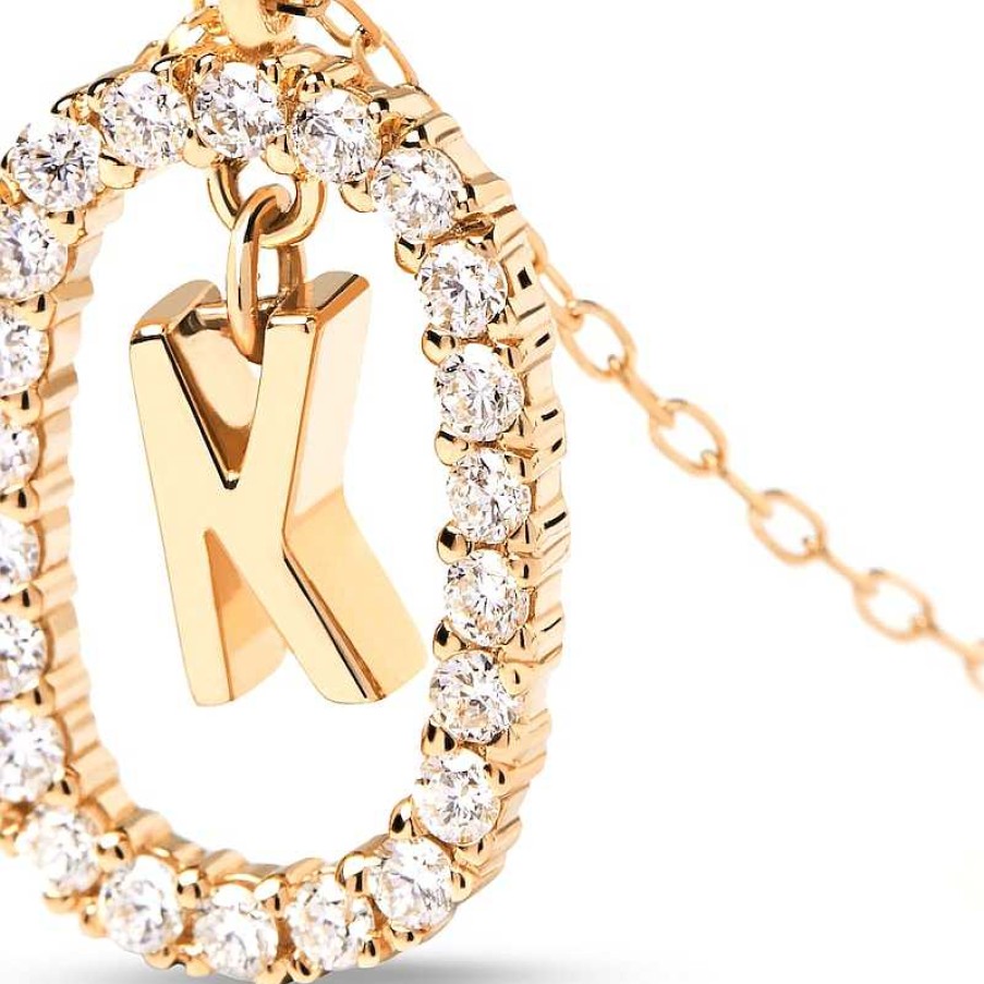 Zales Pdpaola At Zales 1/3 Ct. T.W. Lab-Created Diamond "K" Initial Pendant In 18K Gold - 19.5" Necklaces