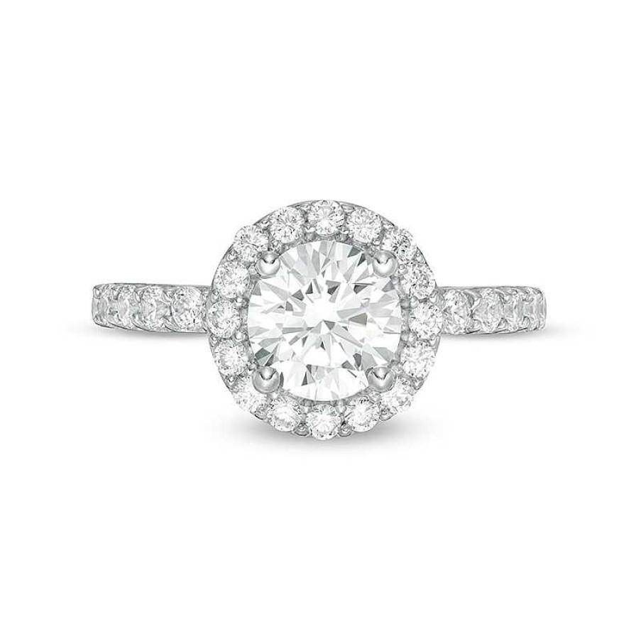 Zales 2-1/4 Ct. T.W. Certified Lab-Created Diamond Frame Engagement Ring In 14K White Gold (F/Vs2) Rings