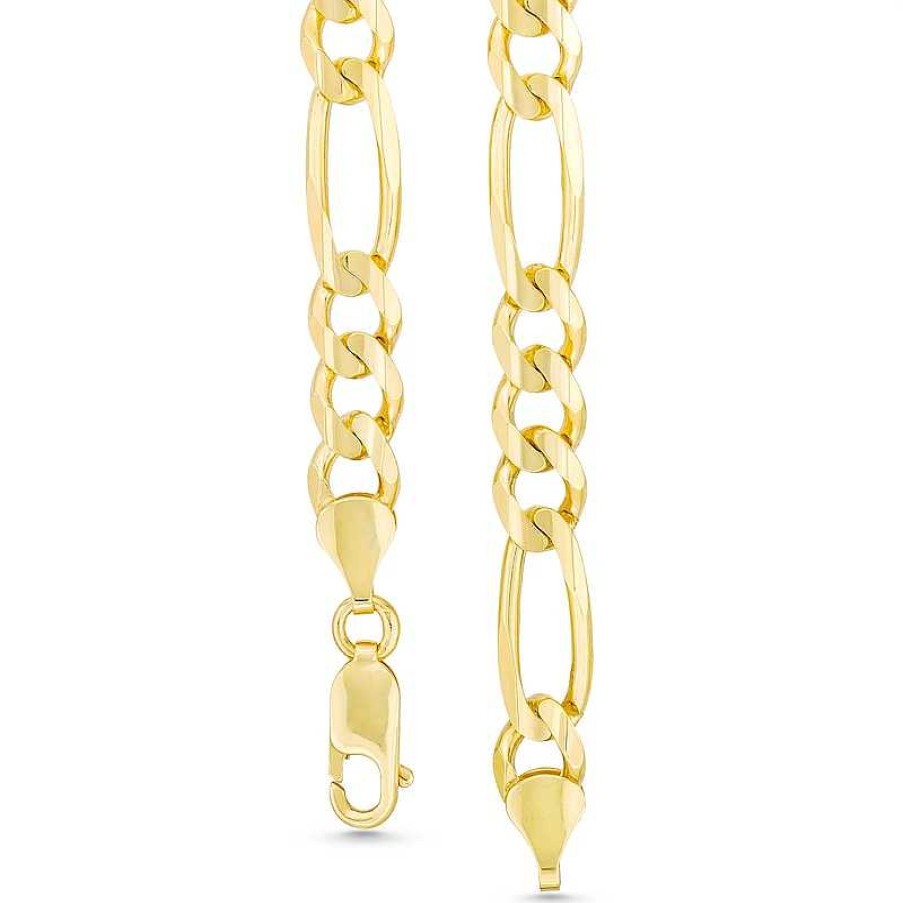 Zales Men'S 6.9Mm Figaro Chain Necklace In Solid 14K Gold - 22" Necklaces