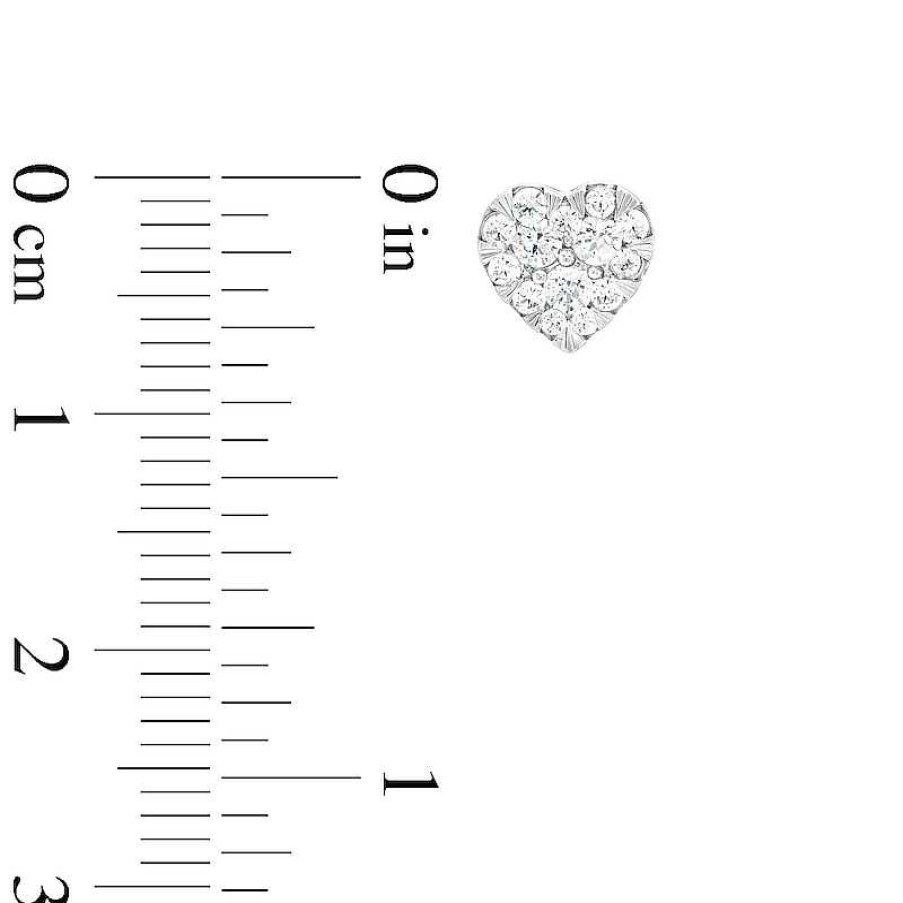 Zales 1/2 Ct. T.W. Certified Heart-Shaped Lab-Created Multi-Diamond Stud Earrings In 14K White Gold (F/Si2) Earrings