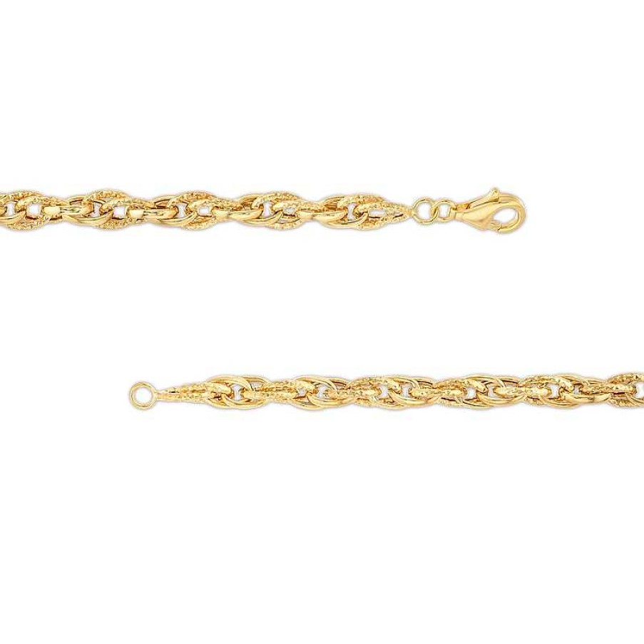 Zales 5.5Mm Diamond-Cut Rolo Chain Bracelet In Hollow 10K Gold 7.5" Bracelets