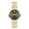 Movado Ladies' Movado Museum® Classic Gold-Tone Pvd Watch With Green Dial (Model: 0607942) Watches