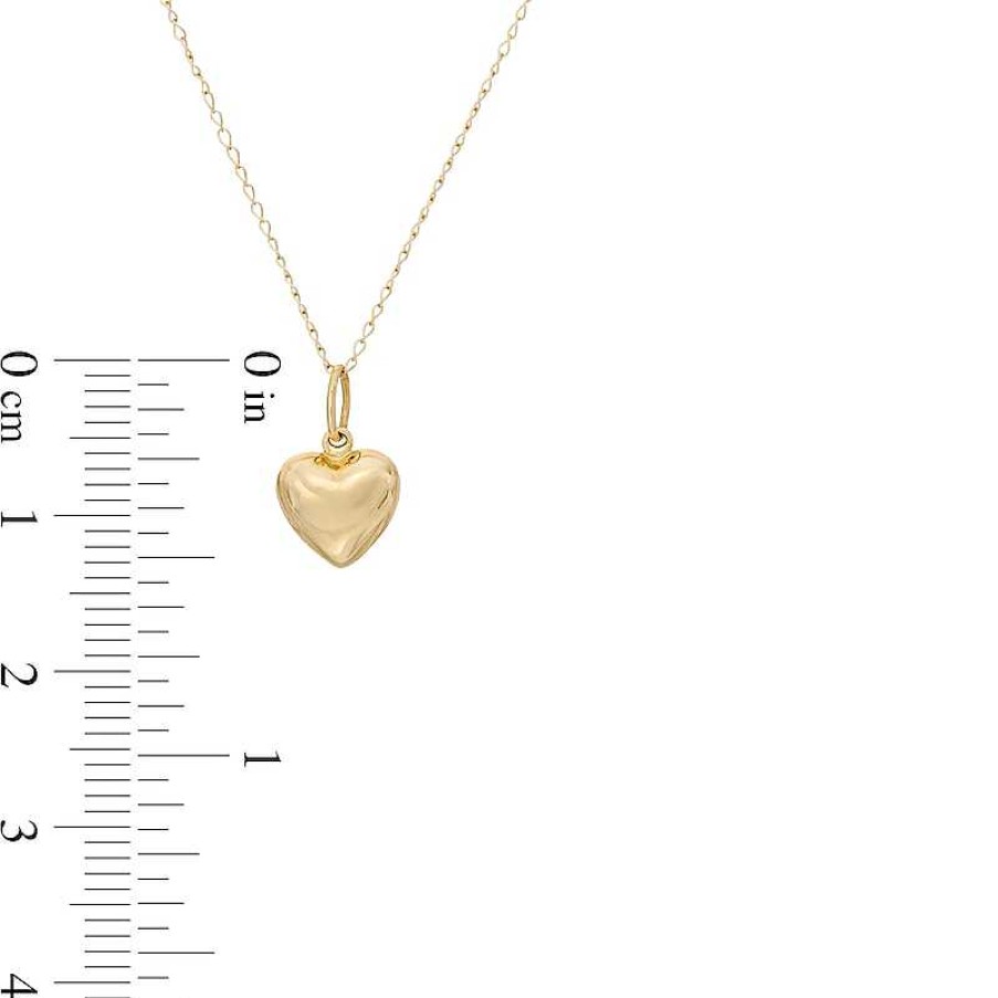 Zales Child'S Puffed Heart Pendant In 14K Gold - 13" Necklaces