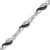 Zales 1/2 Ct. T.W. Enhanced Black And White Diamond Double Row Infinity Bracelet In Sterling Silver Bracelets